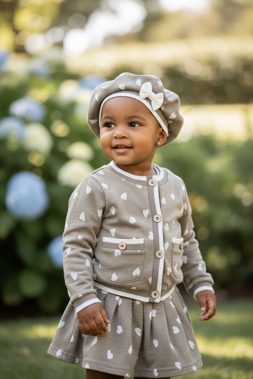 Ensemble 3 pièces petits cœurs BABY GIRL