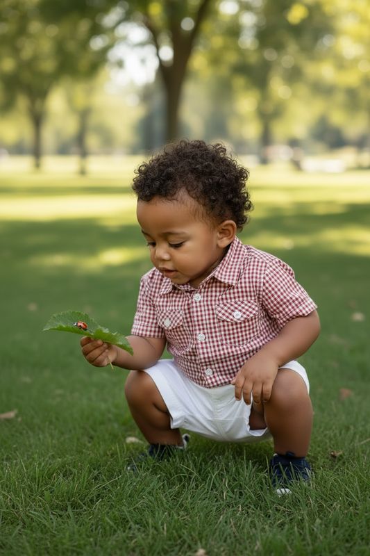 Ensemble baby boy pantalon blanc + chemise carreaux rouge