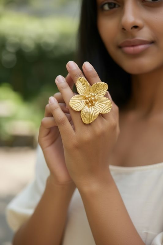Grosse bague fleur