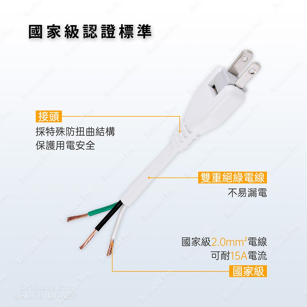 實用牌 1開3插9尺2P延長線 PNA213-9