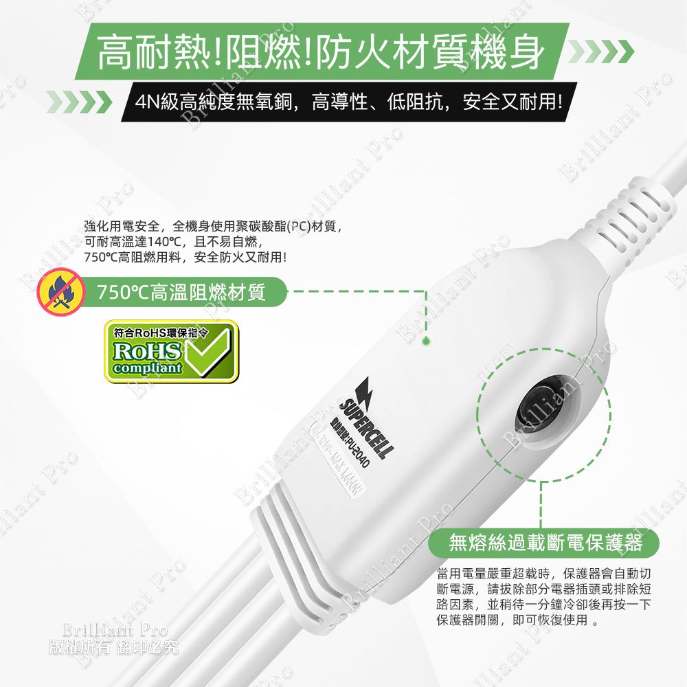 超電王 1對4任意轉插座線 SNB622