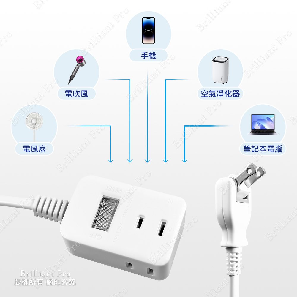 超電王 1開3插15尺2P延長線 SNB2131-15