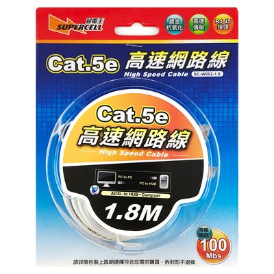 超電王 5e高速網路線1.8米 SC-W002-1.8
