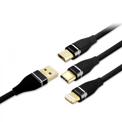 Glitter USB對3充電線-金1.2M GT-2180