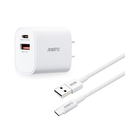 雙孔U+C充電器-附線 RB32