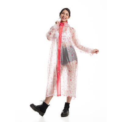 F794史努比兒童PVC雨衣S~L-紅/黑