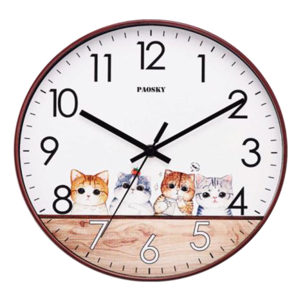 W-9177超靜音北歐貓咪掛鐘