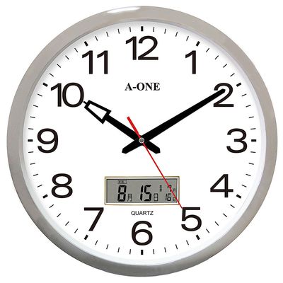 TG-0227鍍銀雙顯LCD辦公室掛鐘