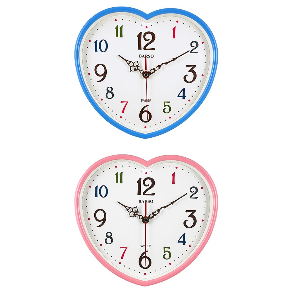 BS-710心型彩字掛鐘/粉藍-27