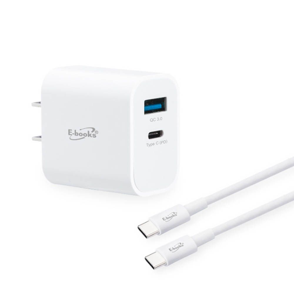 雙孔U+C充電器-附線 B78