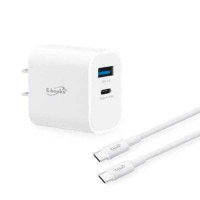 雙孔U+C充電器-附線 B78