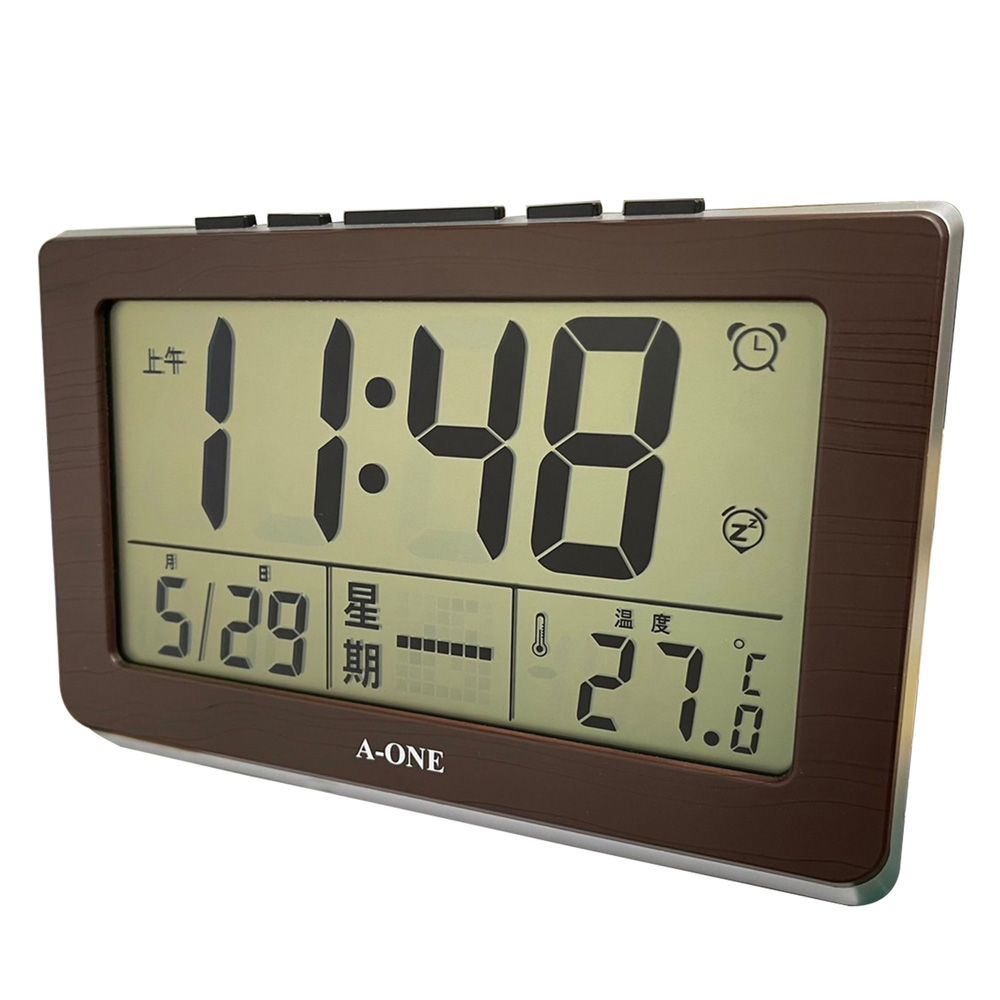 LCD電子鬧鐘(咖木/淺木) TG-088