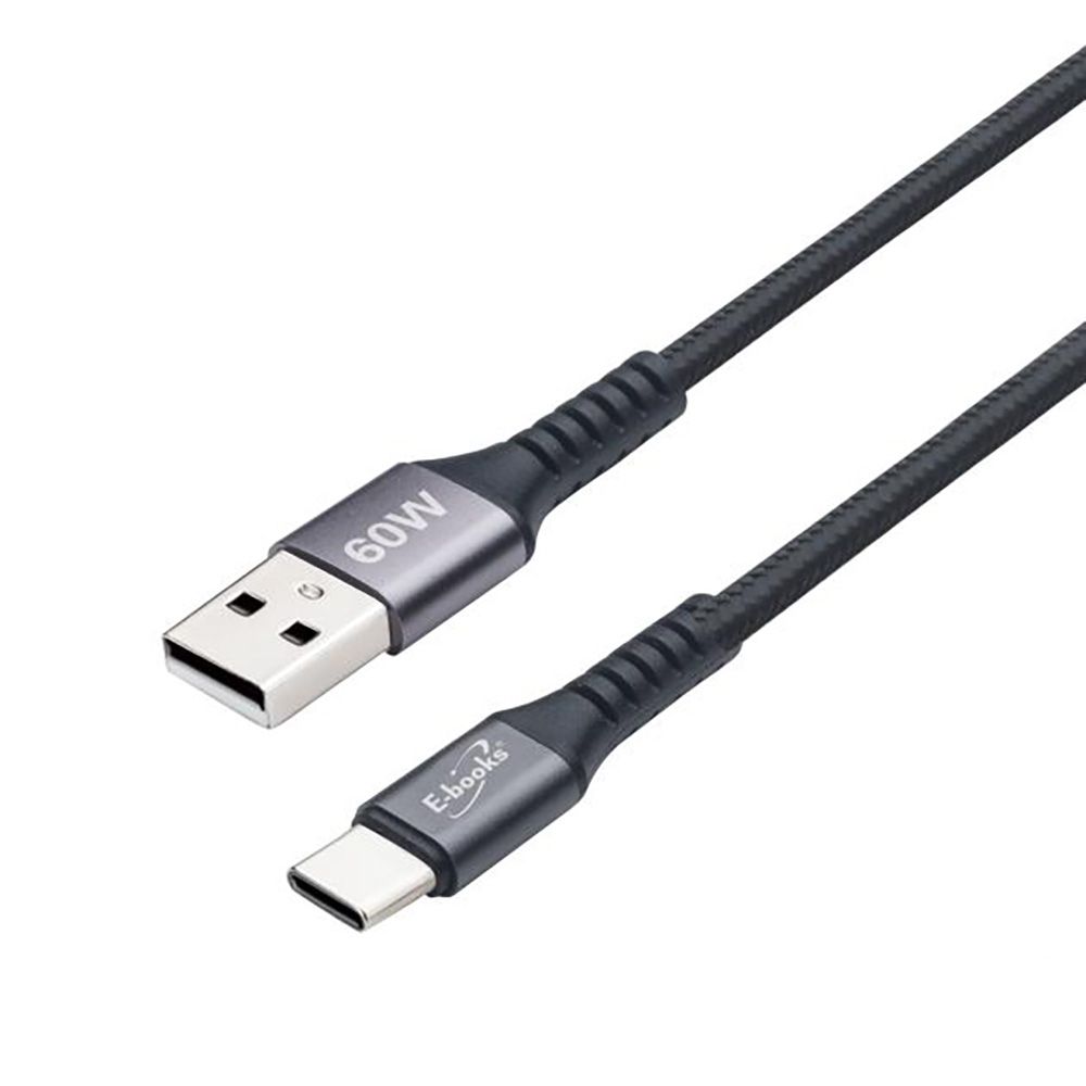 鋁製USB-A to C 60W充電傳輸線-3M XA41
