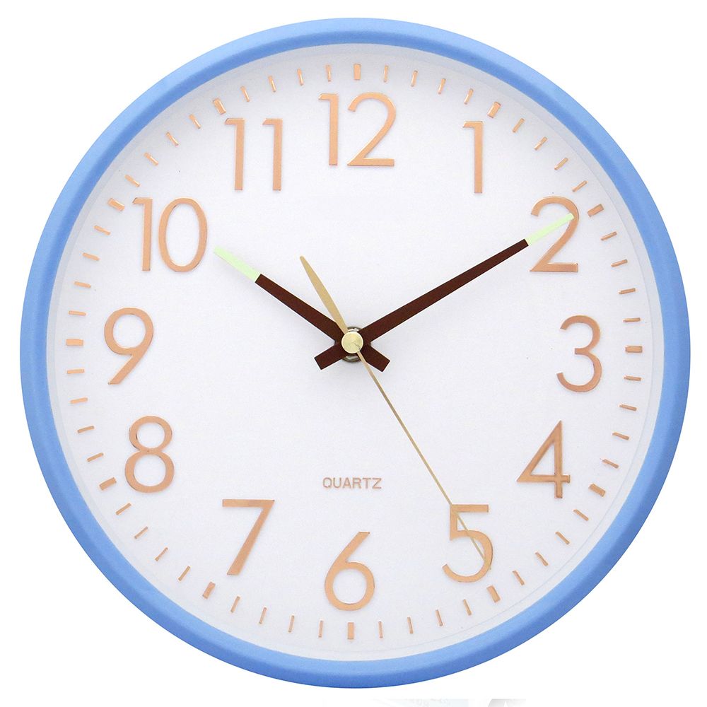 箔金立體字掛鐘(藍/咖) TG-0339