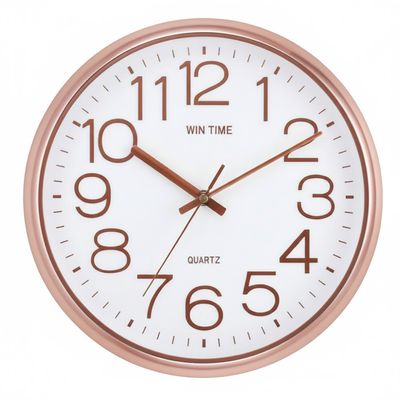 W-9153玫瑰金超靜音掛鐘