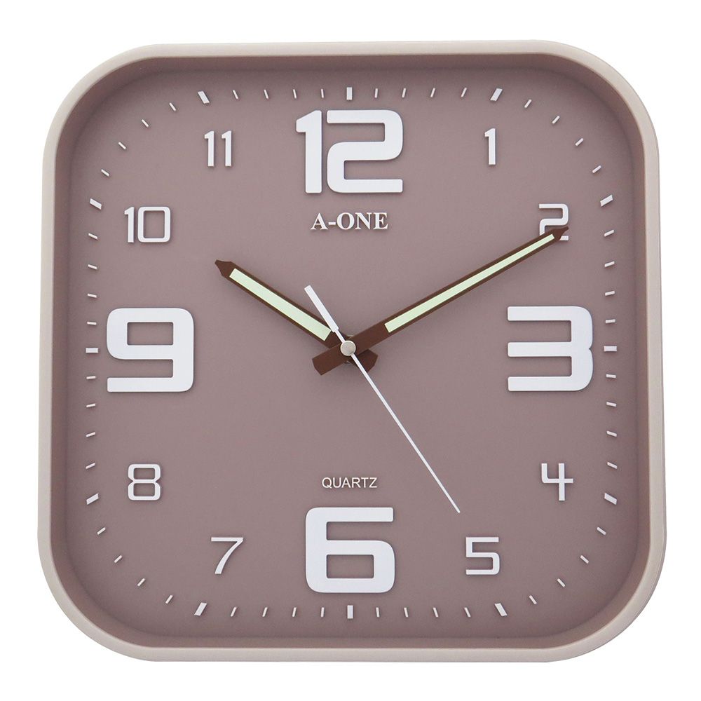 (灰/紫) TG-0340夜光數字方形掛鐘