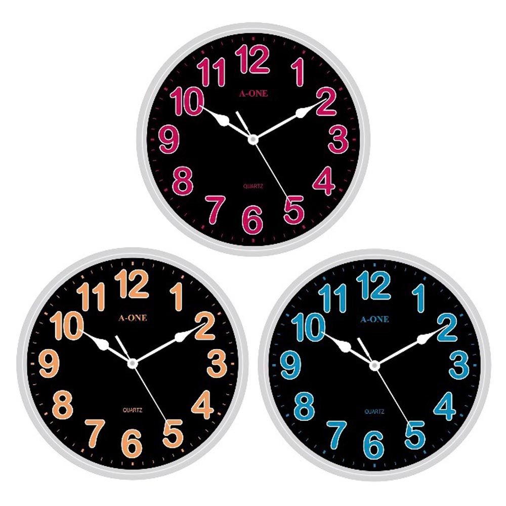 TG-0315亮螢光數字掛鐘(橘/藍/粉) CATG-0315