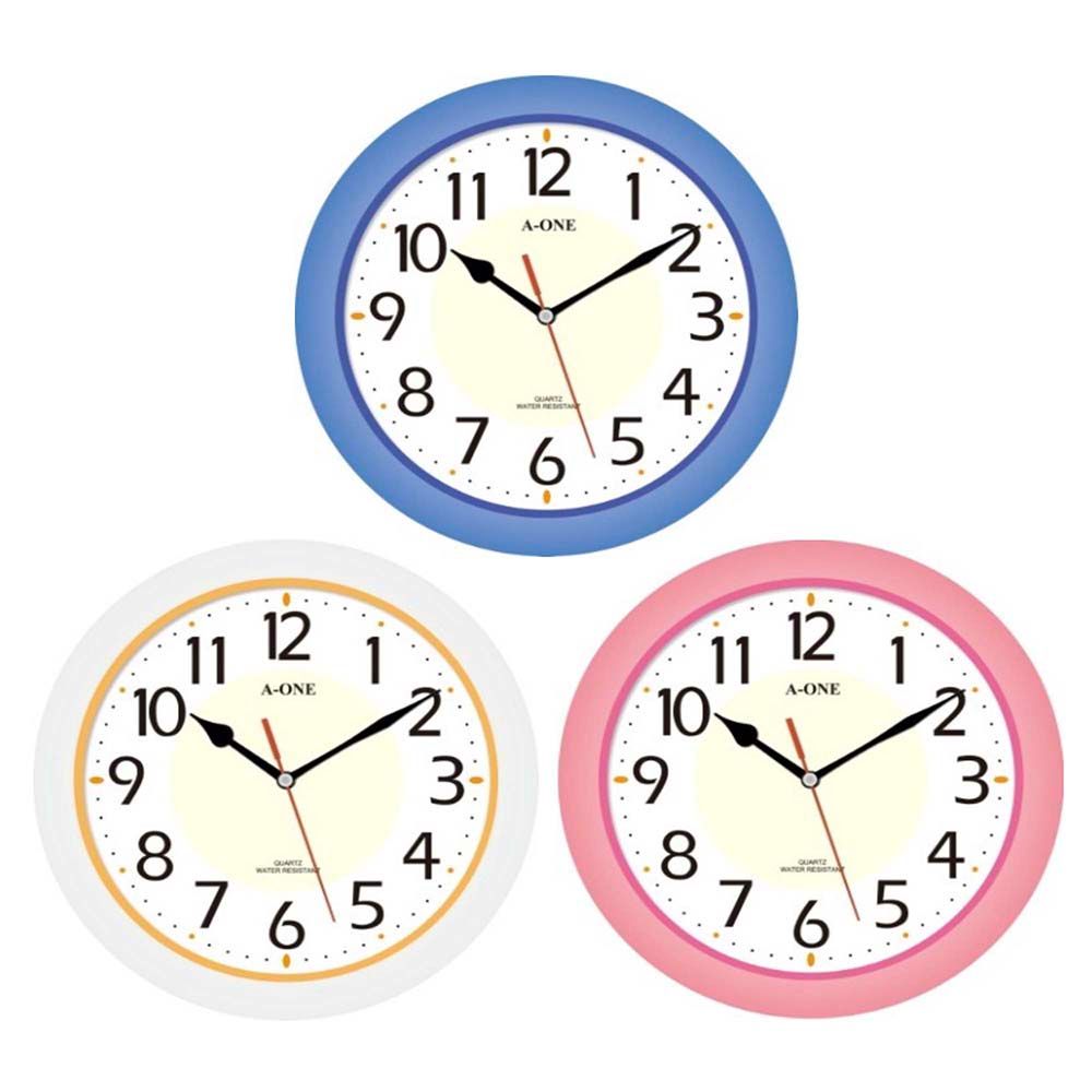 TG-0591防水浴室掛鐘(白/粉/藍) CATG-0591