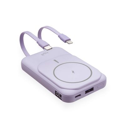 B101磁吸無線快充行動電源-紫 E-PCB279PU