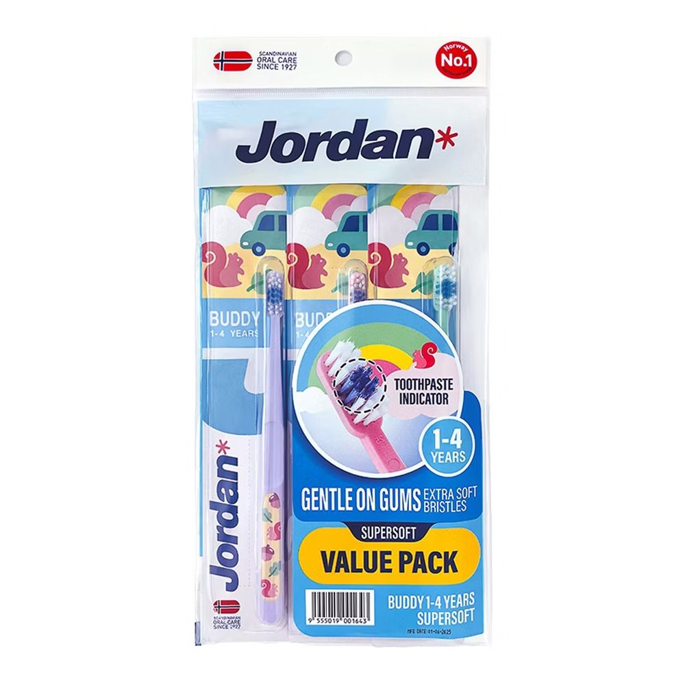 Jordan麻吉麻吉(1~4歲)兒童牙刷促銷包(3入) JD-01643
