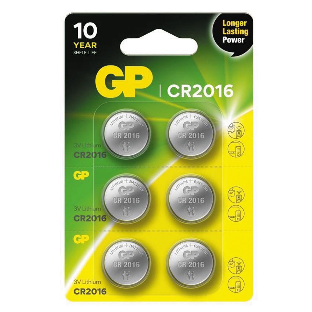 GP鈕扣電池CR2016-2入(3組卡裝) GP-CR2016-6