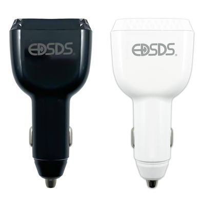 3孔車用快速充電器(黑/白色) EDS-USB140