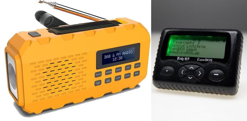 10 Stück Digitale Meldeempfänger EuroBOS WP mit kostenfreien Kurbelradios