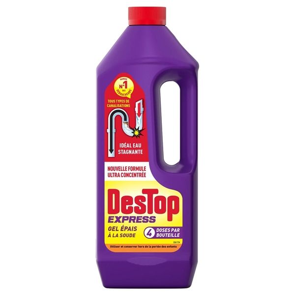 Destop Déboucheur 950ml Gel Express à la Soude