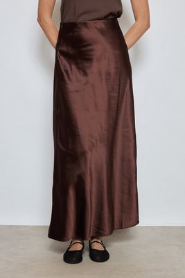 Vera satin rok choco