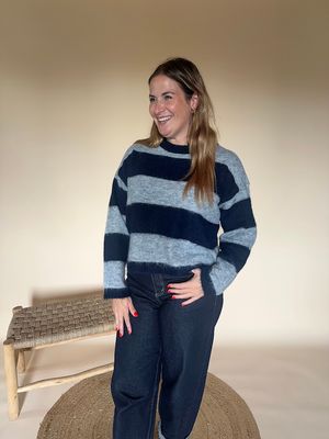 Tayzie pullover blauw grijs