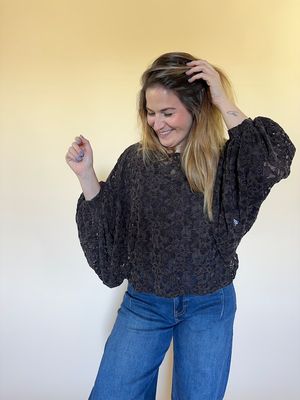 Mara lace blouse choco
