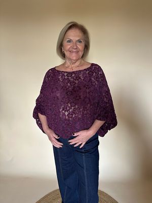 Mara lace blouse prune