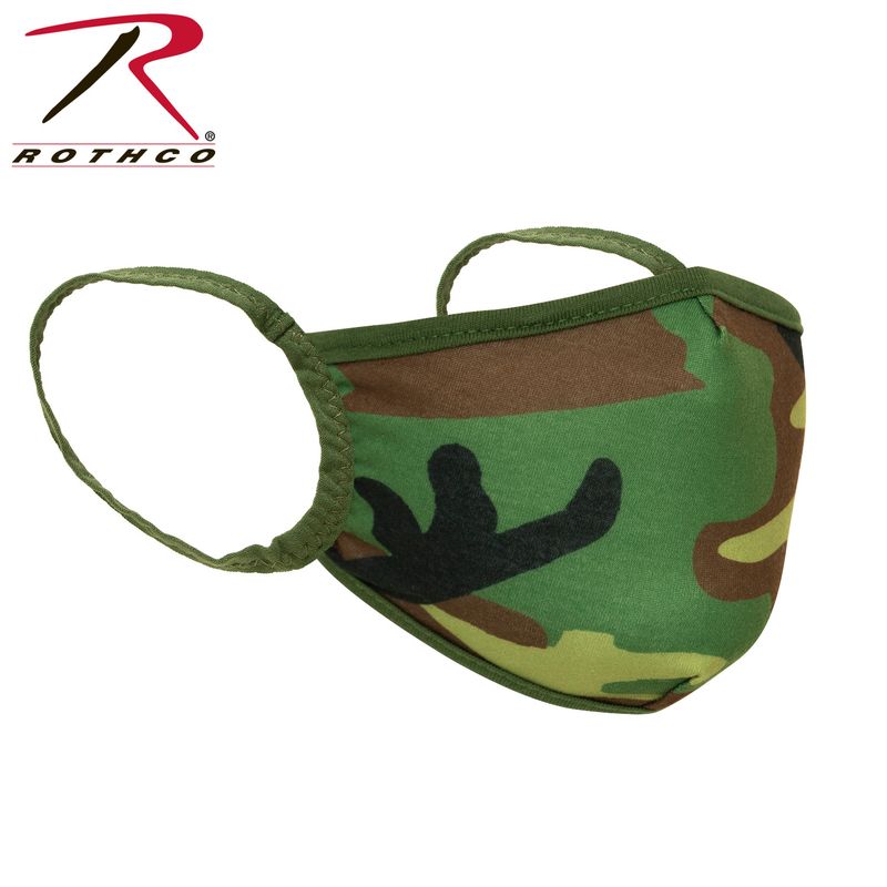 Reusable 3-layer Face Mask - Woodland Camo - Large/ XL