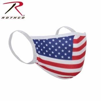 Reusable 3-layer Face Mask - US Flag - Small/ Medium