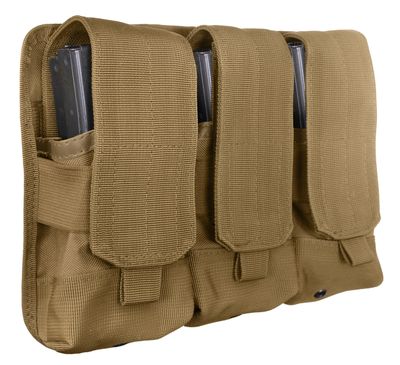 ROTHCO MOLLE UNIVERSAL TRIPLE MAG RIFLE POUCH - Coyote
