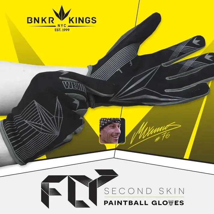 Bunkerkings Fly Paintball Gloves - Black Small/Medium