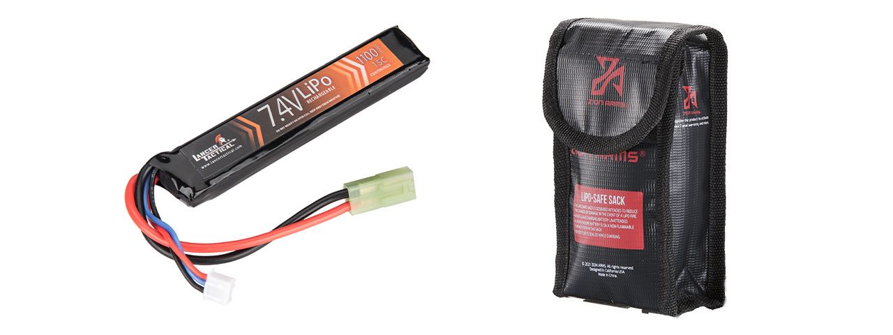 Lancer Tactical 7.4V 1100mAh 15C Stick Lipo Battery (Tamiya)