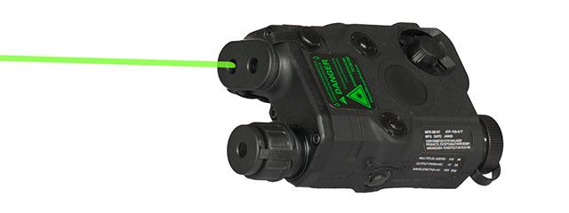 AN/PEQ-15 L.E.D. WHITE LIGHT + GREEN LASER w/IR LENS - BLACK