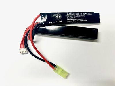 HPA 11.1V NUNCHUCK 1100 MAH 30/50C BURST LIPO BATTERY (Tamiya)