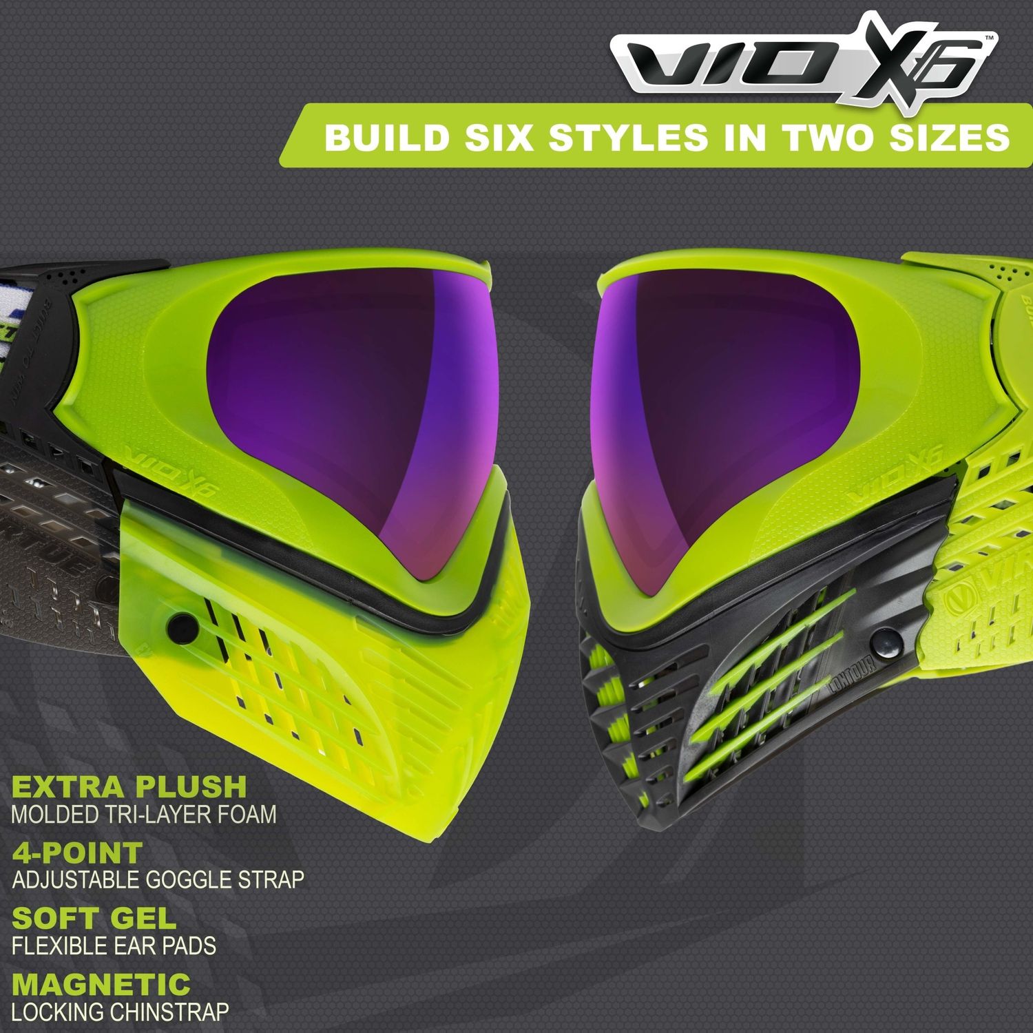 Virtue Vio X6 Goggles - Acid Black