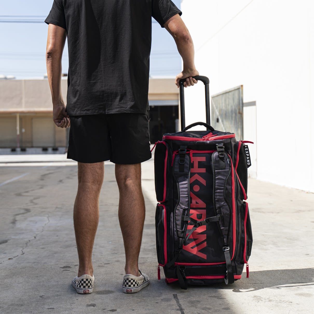 HK Army Expand Roller Gear Bag - Shroud Black/ Red