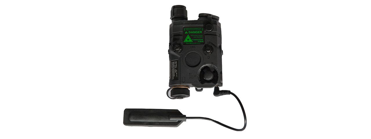AN/PEQ-15 L.E.D. WHITE LIGHT + GREEN LASER w/IR LENS - BLACK