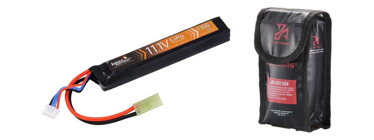 Lancer Tactical 11.1v 1300mAh 20C Stick Lipo Battery 4.75"x.75" (Tamiya)