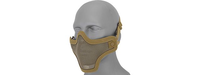 Lancer Tactical Metal Mesh Half Mask (Tan)