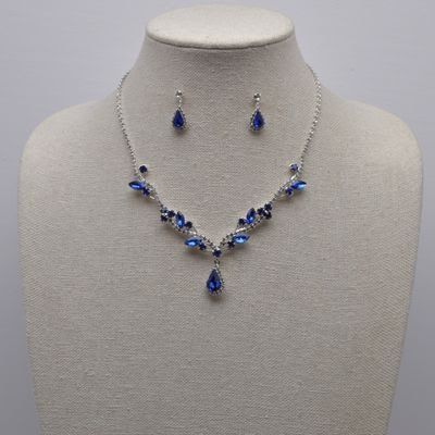 CR20040S12S SAPHIRE /SILVER SWRLY VINE-LK TRDRP SET