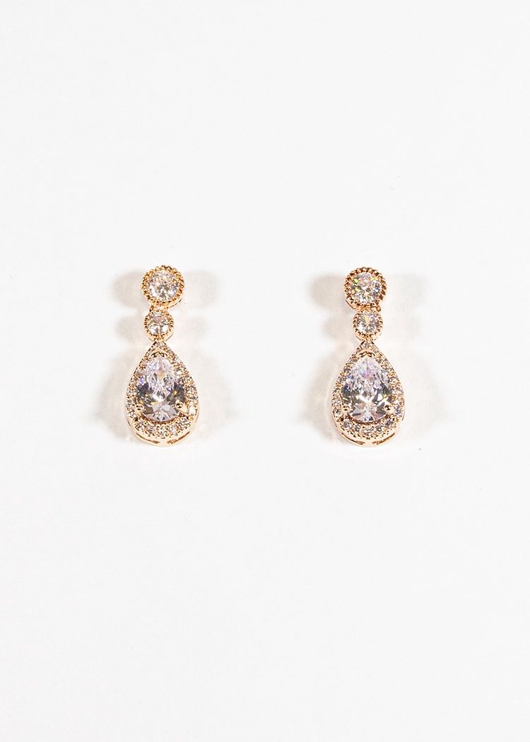 2709 Rose Gold Tear Drop Earrings