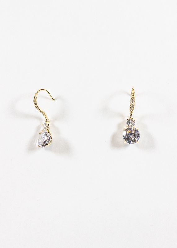 1790 Gold Clear Jewel Earrings