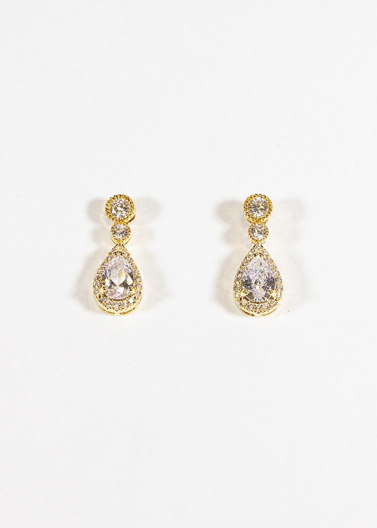 2709 Gold Tear Drop Earrings
