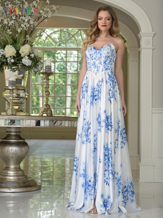 3857 Blue Floral by Colors Dress