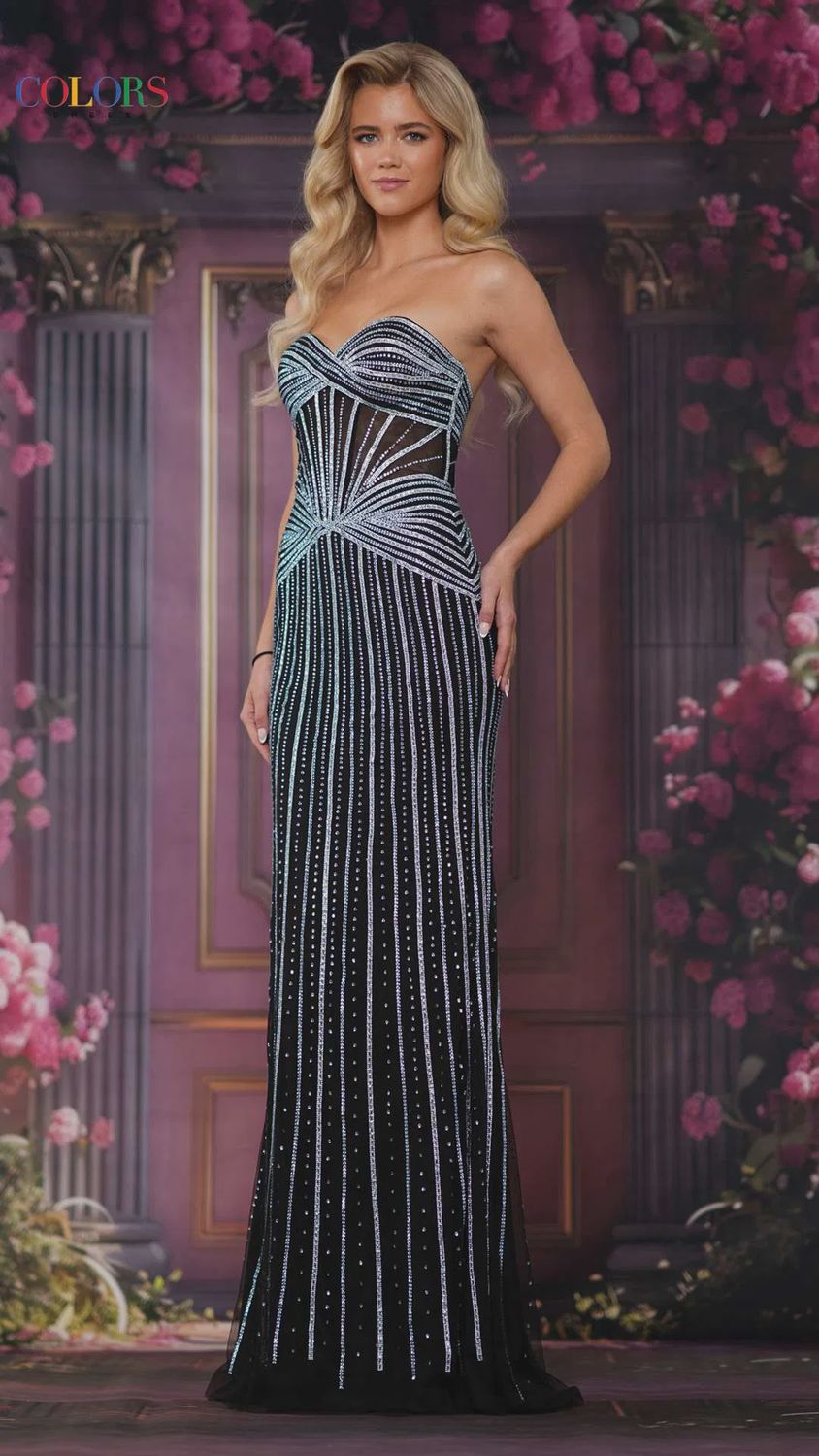 3765 Black Blue Colors Dress